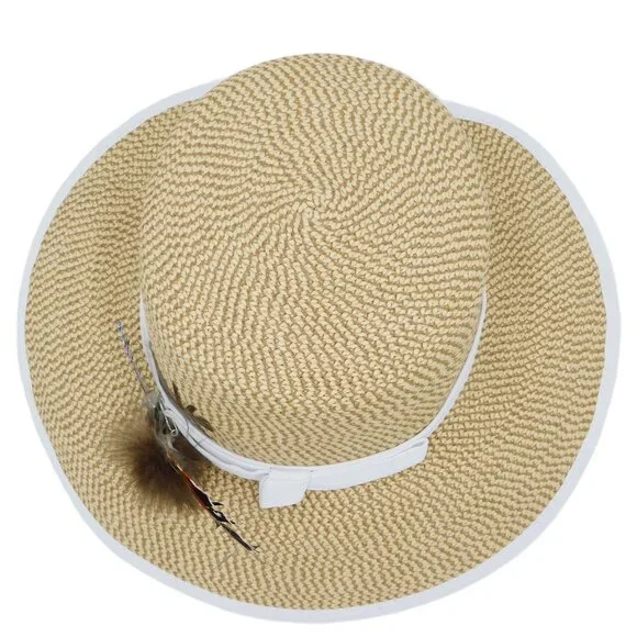 Eric Javits Squishee Raffia Ribbon Cap | White Brim | Customized | EUC - Picture 11 of 13